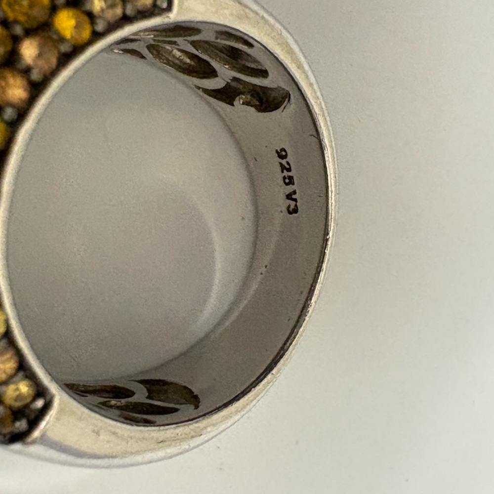 Elegant Yellow Sapphire Sterling Silver Ring - Picture 7 of 8